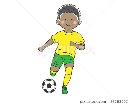 一名黑人男足球運動員的插圖 88263992