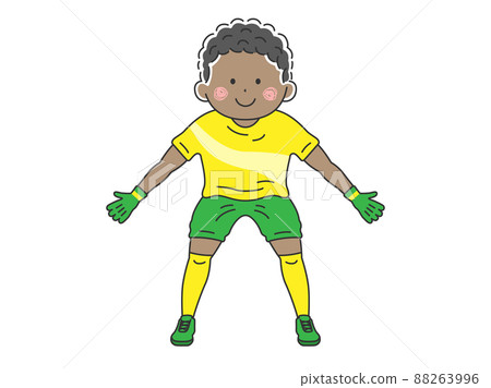 Illustration of a black goalkeeper 88263996