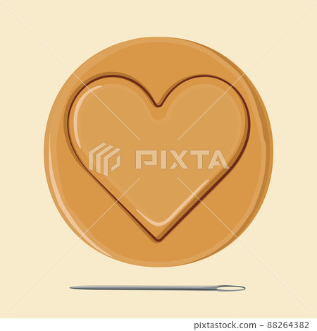 Love heart. Korean dalgona honeycomb sugar cookie. Love heart. Korean dalgona honeycomb sugar cookie. 88264382