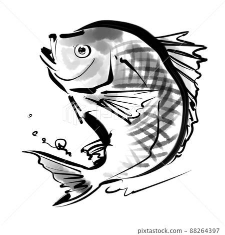 Sea bream sumi-e 88264397