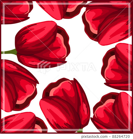 Print for kerchief, bandana, scarf, handkerchief, shawl, neck scarf. Squared pattern with ornament for fabric, textile, silk products. Paisley vector with abstract flowers. Floral folk tracery Print for kerchief, bandana, scarf, handkerchief, shawl, neck scarf. Squared pattern with ornament for fabric, textile, silk products. Paisley vector with abstract flowers. Floral folk tracery 88264720