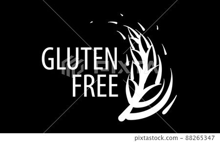 A painted gluten free sign on a black background 88265347