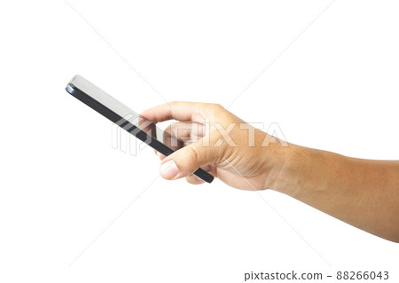 Holding the phone by upside down hand to scan. Holding the phone by upside down hand to scan. 88266043