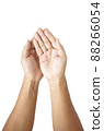 Open hands by putting your hands together  with clipping path 88266054