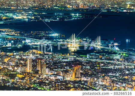 Kobe City, Hyogo Prefecture Night view of Kobe-From Kikuseidai- Kobe City, Hyogo Prefecture Night view of Kobe-From Kikuseidai- 88266516