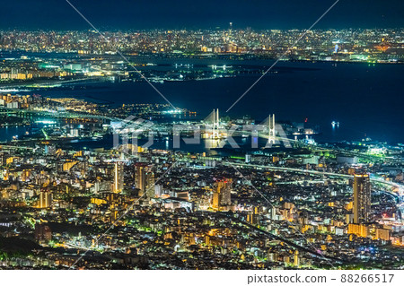 Kobe City, Hyogo Prefecture Night view of Kobe-From Kikuseidai- Kobe City, Hyogo Prefecture Night view of Kobe-From Kikuseidai- 88266517