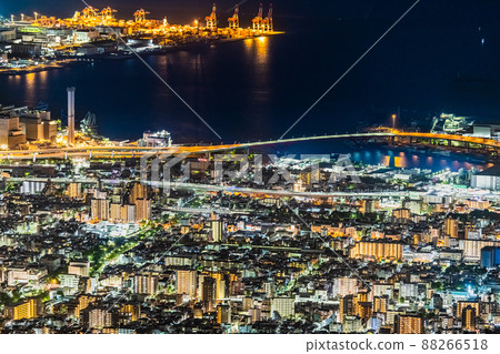 Kobe City, Hyogo Prefecture Night view of Kobe-From Kikuseidai- Kobe City, Hyogo Prefecture Night view of Kobe-From Kikuseidai- 88266518