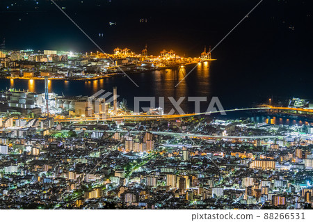 Kobe City, Hyogo Prefecture Night view of Kobe-From Kikuseidai- Kobe City, Hyogo Prefecture Night view of Kobe-From Kikuseidai- 88266531
