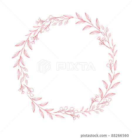 Hand-painted flower circle frame Hand-painted flower circle frame 88266560