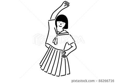 High school girl in a sailor suit to support 88266716