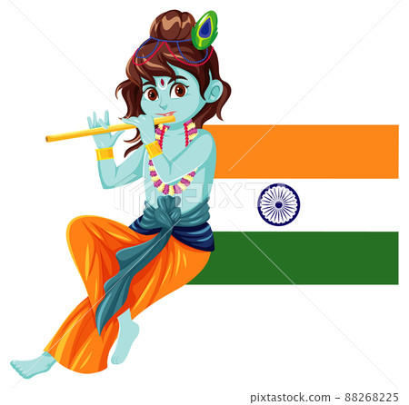 An icon of Indian flag with Vishnu god 88268225