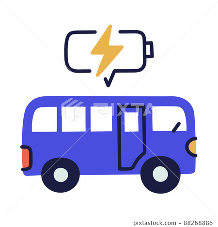 electric vehicle. hand drawn EV doodle icon. electric vehicle. hand drawn EV doodle icon. 88268886