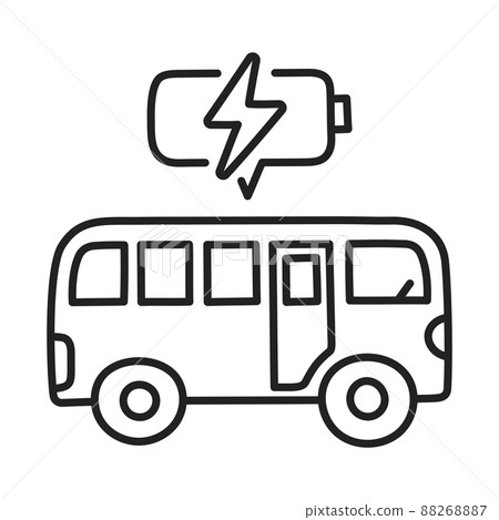 electric vehicle. hand drawn EV doodle icon. electric vehicle. hand drawn EV doodle icon. 88268887