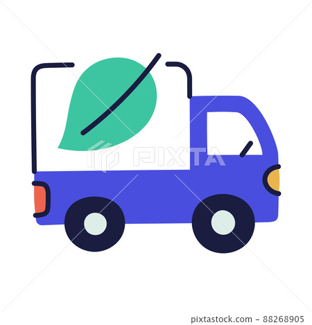 electric cargo truck. hand drawn EV doodle icon. electric cargo truck. hand drawn EV doodle icon. 88268905