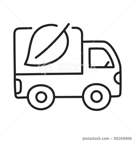 electric cargo truck. hand drawn EV doodle icon. electric cargo truck. hand drawn EV doodle icon. 88268906