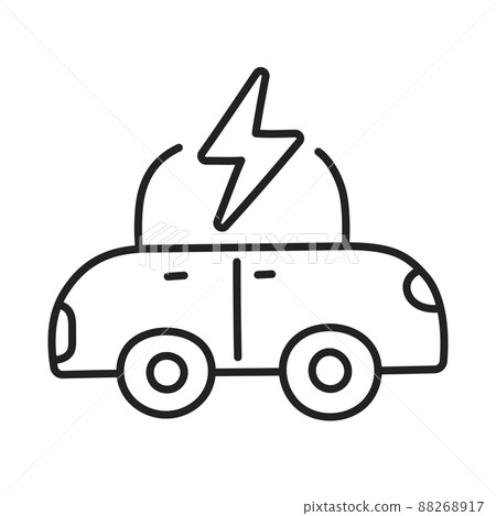 electric car. hand drawn EV doodle icon. electric car. hand drawn EV doodle icon. 88268917