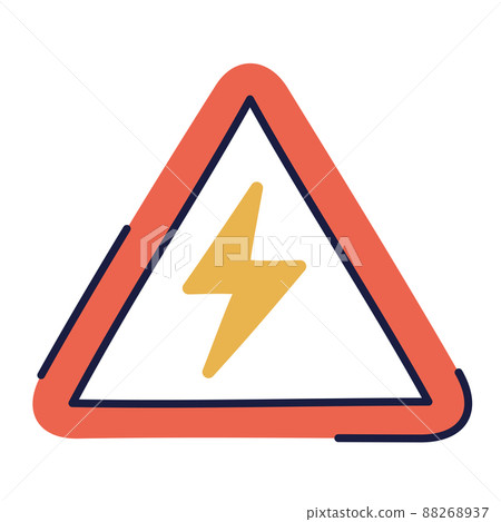 caution. hand drawn EV doodle icon. caution. hand drawn EV doodle icon. 88268937
