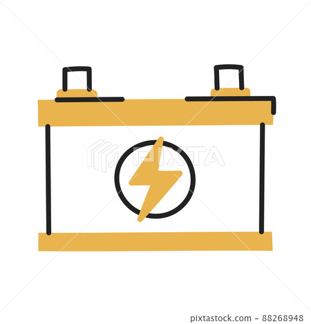 battery. hand drawn EV doodle icon. battery. hand drawn EV doodle icon. 88268948