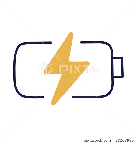 battery charging. hand drawn EV doodle icon. battery charging. hand drawn EV doodle icon. 88268950
