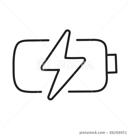 battery charging. hand drawn EV doodle icon. battery charging. hand drawn EV doodle icon. 88268951