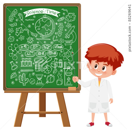 Hand drawn doodle icons on chalkboard Hand drawn doodle icons on chalkboard 88269641