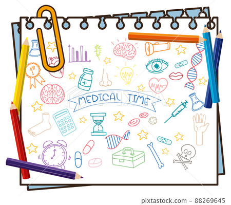 Hand drawn doodle icons on paper Hand drawn doodle icons on paper 88269645