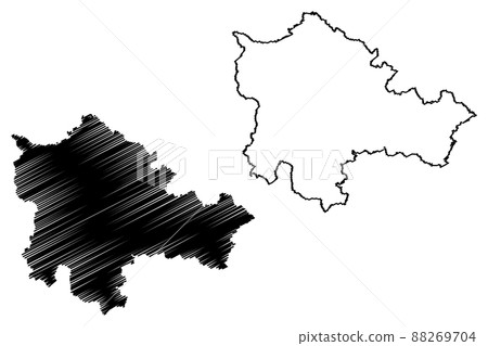Freudenstadt district (Federal Republic of Germany, rural district, Baden-Wurttemberg State) map vector illustration, scribble sketch Freudenstadt map 88269704