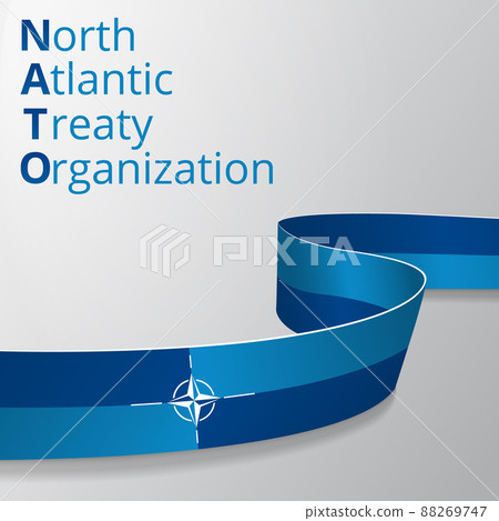 Flag of NATO, OTAN. North Atlantic Treaty Organization. Atlantic alliance. Military block. 4th of april. Graphic design template. Vector illustration. EPS10. 88269747