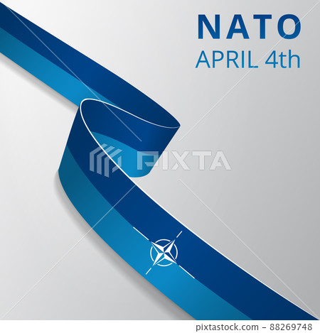 Flag of NATO, OTAN. North Atlantic Treaty Organization. Atlantic alliance. Military block. 4th of april. Graphic design template. Vector illustration. EPS10. 88269748