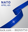 Flag of NATO, OTAN. North Atlantic Treaty Organization. Atlantic alliance. Military block. 4th of april. Graphic design template. Vector illustration. EPS10. 88269750