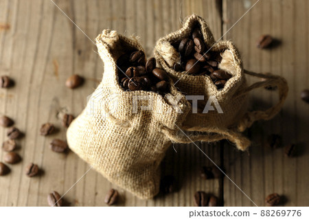 Coffee beans in hemp bag 88269776