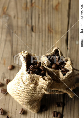 Coffee beans in hemp bag 88269780