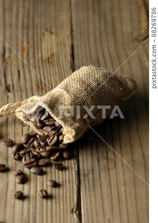 Coffee beans in hemp bag 88269786
