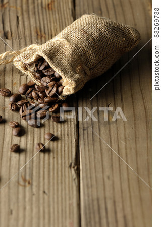 Coffee beans in hemp bag 88269788