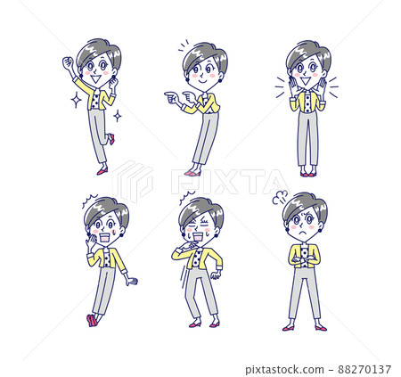 Female whole body pose set 88270137