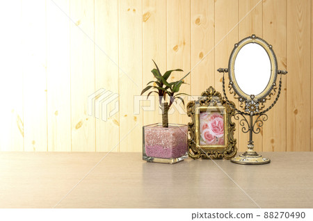 Interior image of table and wooden wall Interior image of table and wooden wall 88270490
