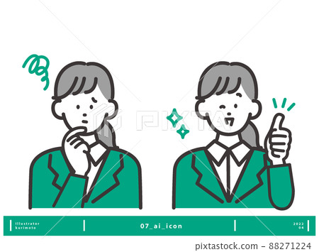 Female icon image vector material with worried... - Stock Illustration ...