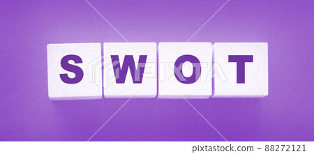 Abbreviation SWOT on wooden cubes. Business analysis concept Abbreviation SWOT on wooden cubes. Business analysis concept 88272121