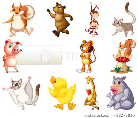 Set of animal cartoon character Set of animal cartoon character 88272830