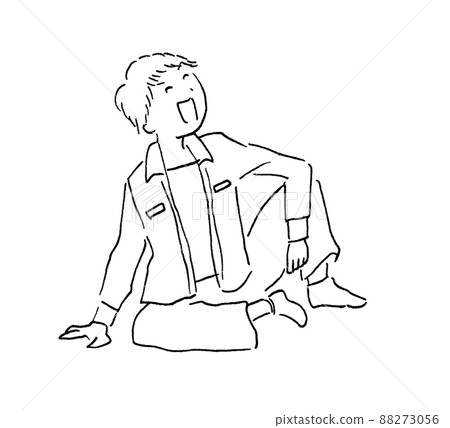 笑的年輕人線描 笑的年輕人線描 88273056