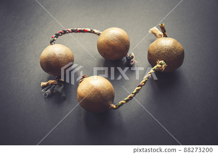 Traditional thelevi gourg, or aslatua, kasskass on black background 88273200