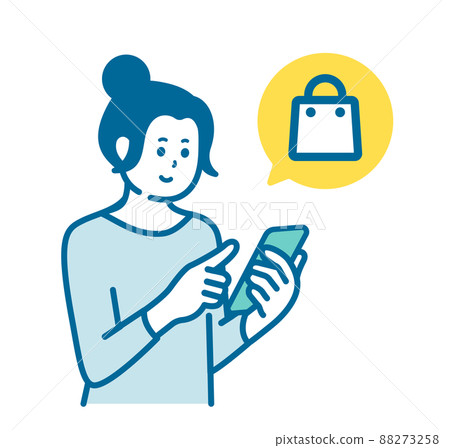 在智能手機上購物的女性 在智能手機上購物的女性 88273258