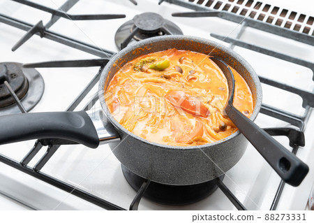 Cooking scenery of soup with lots of ingredients Cooking scenery of soup with lots of ingredients 88273331