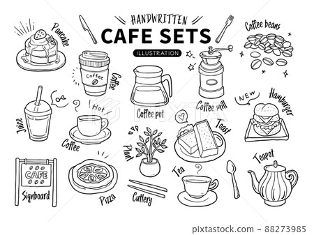 手繪素材set_food_cafe set_line圖 手繪素材set_food_cafe set_line圖 88273985