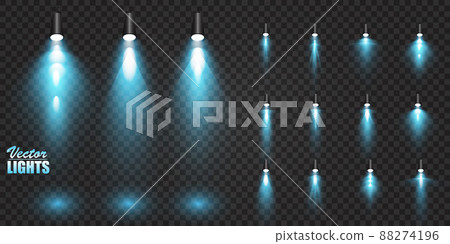 Vector Spotlights. Scene. Light Effects. Glow light effect. Vector illustration. 88274196