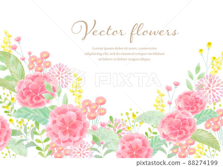 Pink flower background watercolor vector Pink flower background watercolor vector 88274199
