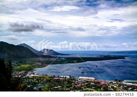 Eruption of Tavurvur volcano, Rabaul, New Britain island, Papua New Guinea Eruption of Tavurvur volcano, Rabaul, New Britain island, Papua New Guinea 88274438