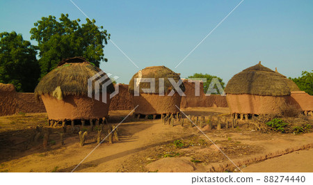 Panoramic view to Bkonni village of Hausa people, Tahoua, Niger 88274440