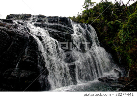 View to Bakers Waterfall in Horton Plains in Sri Lanka 88274441
