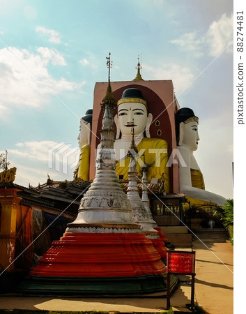 Kyaikpun pagoda, four Buddha images, Bago Myanmar Kyaikpun pagoda, four Buddha images, Bago Myanmar 88274481